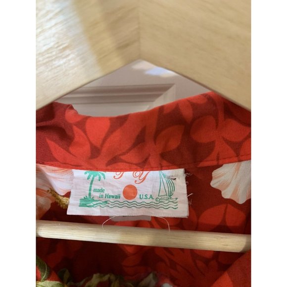 TY Hawaiian Men’s Sz 2XL Short‎ Sleeve Cotton Shirt Made In Hawaii Red - Picture 5 of 8